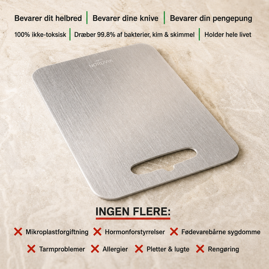 Titanium cutting board with juice groove