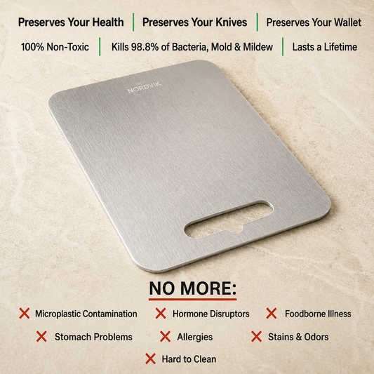 Certified Nordvik® Pure Titanium Cutting Board