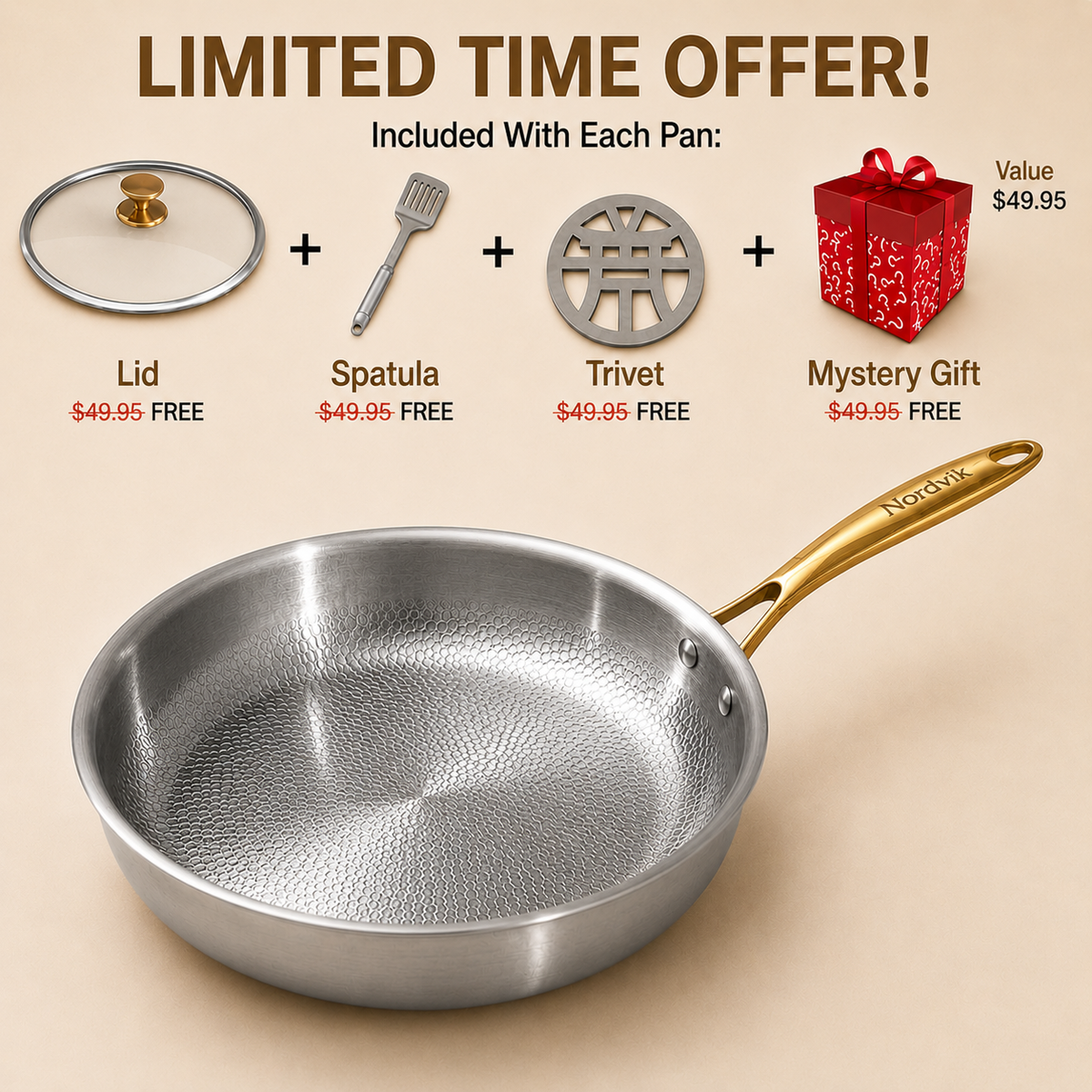 Nordvik® Pure Titanium Classic Pan Pro