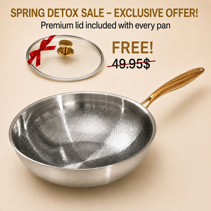 Nordvik Certified Pure Titanium Wok Pan Pro