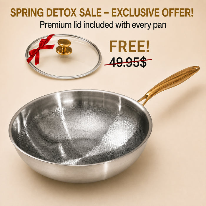 Nordvik Certified Pure Titanium Wok Pan Pro
