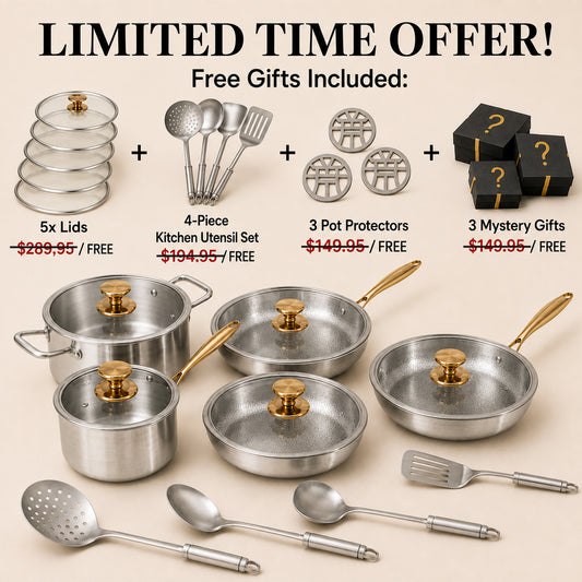 Complete Classic Titanium Cookware Set (20 Pieces)