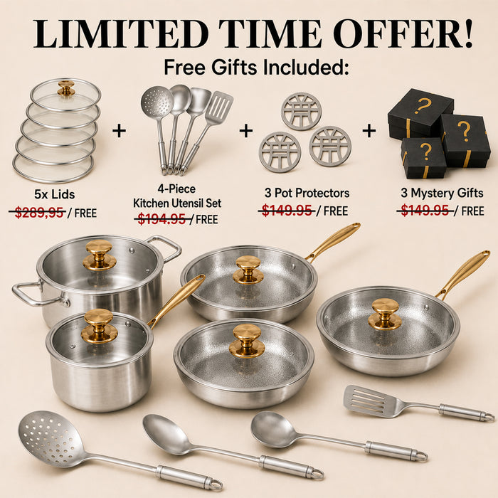 Complete Classic Titanium Cookware Set (20 Pieces)