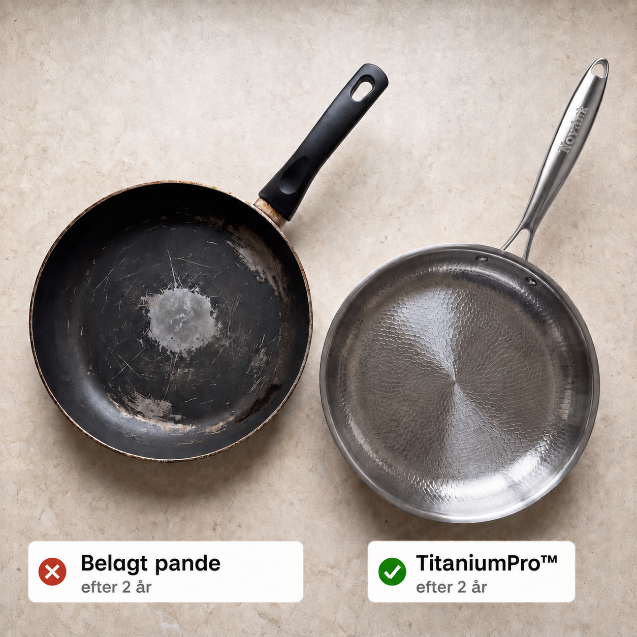 Titanium wok close-up