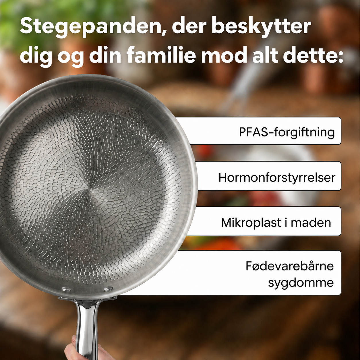 Titanium wok in kitchen