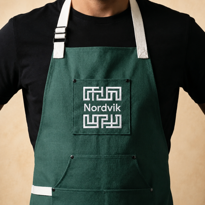 Moss apron worn