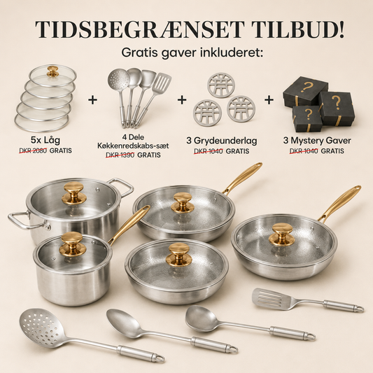 Complete Classic Titanium Cookware Set 20 pieces