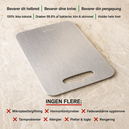 Titanium cutting board with juice groove