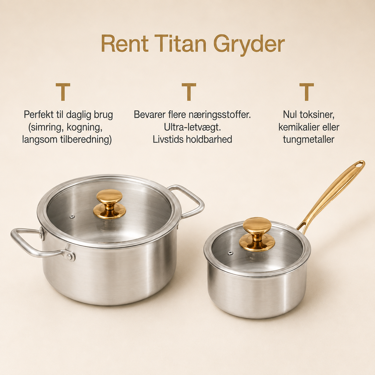 Titanium stockpot side view