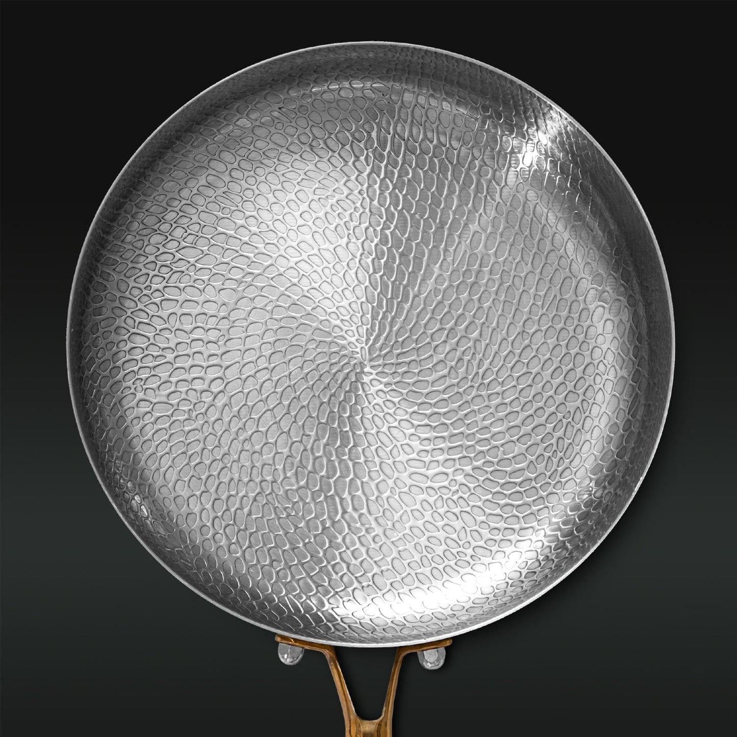 Deep titanium pan top down