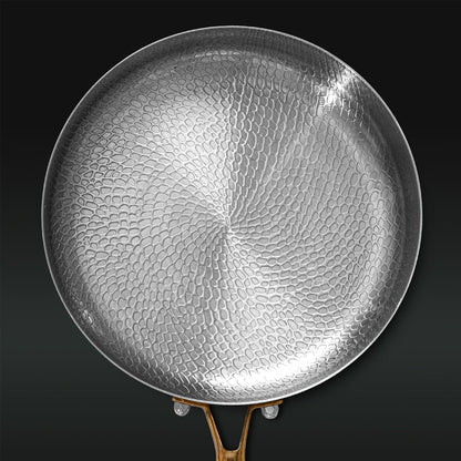 Deep titanium pan top down